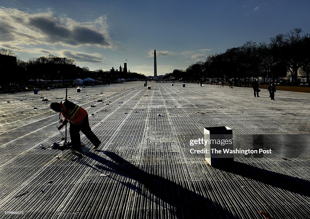 Crowds on the National Mall during Inauguration events today.