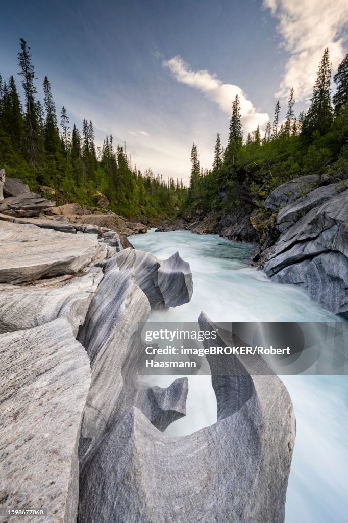 Marble Lottet, Marble Castle, Marble Gorge, Glomaga River, Mo I Rana, Nordland, Norway