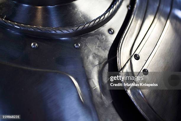 New suit of armour for the Vatican Swiss Guard is seen on January 21, 2013 in Molln, Austria. The Vatican has contracted Schmiede Schmidberger to...