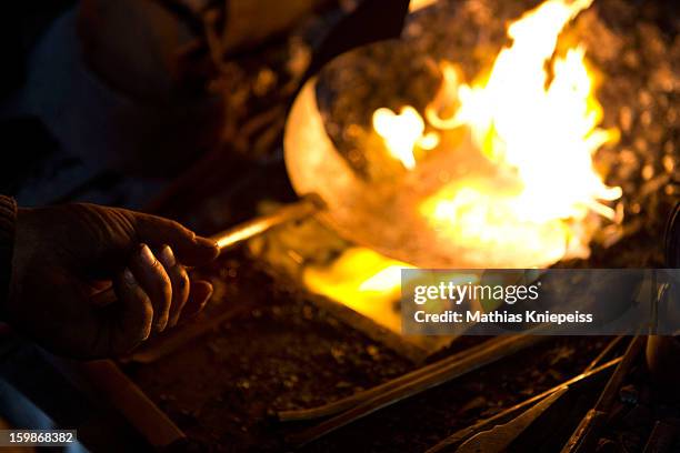 Piece of metal that will become part of a new suit of armour for the Vatican Swiss Guard is seen on January 21, 2013 in Molln, Austria. The Vatican...