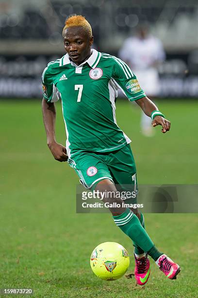 Musa Ahmed during the 2013 Orange African Cup of Nations match between Nigeria and Burkina Faso from Mbombela Stadium on January 21, 2012 in...