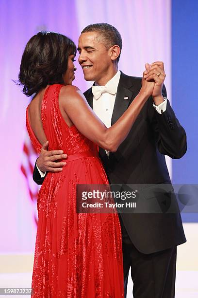 President Barack Obama and First Lady Michelle Obama attend the Inaugural Ball on January 21, 2013 in Washington, United States.