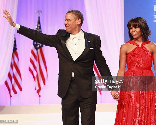 President Barack Obama and First Lady Michelle Obama attend the Inaugural Ball on January 21, 2013 in Washington, United States.