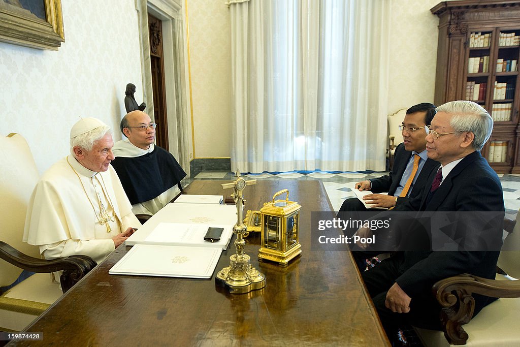 Pope Benedict XVI Meets  Vietnam's Communist Party Secretary Nguyen Phu Trong
