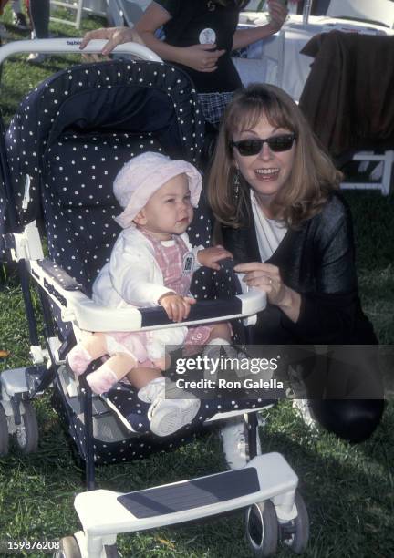 Actress Cassandra Peterson and daughter Sadie Pierson attend the Caring for Babies with AIDS' Fifth Annual Stroll-A-Thon on November 12, 1995 at...