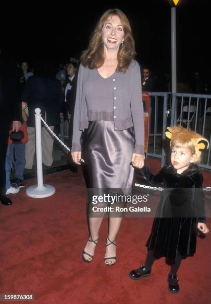 Actress Cassandra Peterson and daughter Sadie Pierson attend the "The Lion King 2: Simba's Pride" Westwood Premiere on October 20, 1998 at the...
