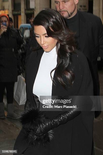 Kim Kardashian arrives at the 'Costes' restaurant on January 22, 2013 in Paris, France.