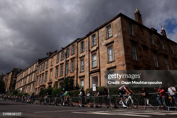 Gold medal winner, Mathieu Van Der Poel of The Netherlands competes in the 96th UCI Cycling World Championships Glasgow 2023, Men Elite Road Race a...