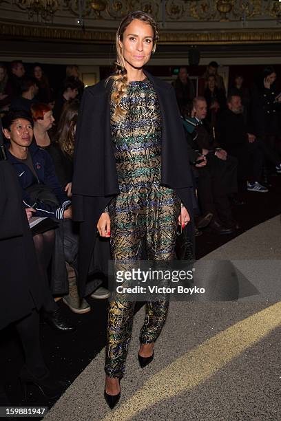 Aleksandra Melnichenko attends the Ulyana Sergeenko Spring/Summer 2013 Haute-Couture show as part of Paris Fashion Week at Theatre Marigny on January...