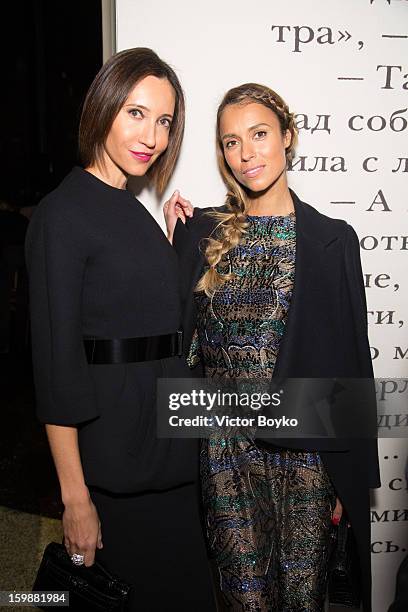 Aleksandra Melnichenko attend the Ulyana Sergeenko Spring/Summer 2013 Haute-Couture show as part of Paris Fashion Week at Theatre Marigny on January...