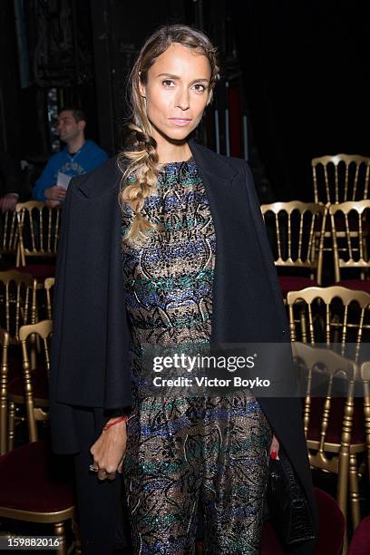 Aleksandra Melnichenko attends the Ulyana Sergeenko Spring/Summer 2013 Haute-Couture show as part of Paris Fashion Week at Theatre Marigny on January...