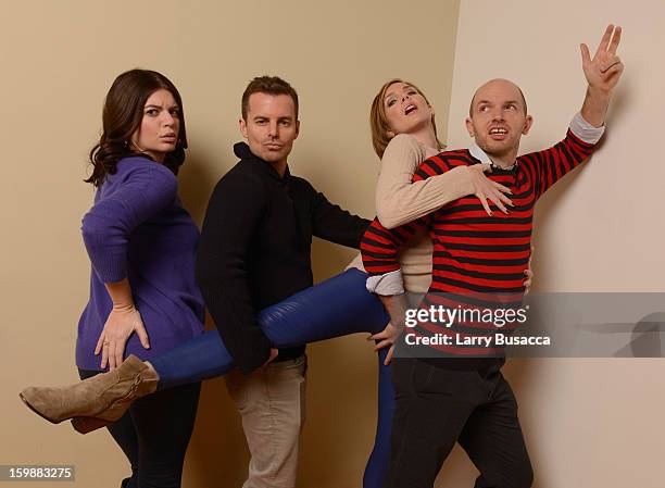 Actor Casey Wilson, director Chris Nelson, actors June Diane Raphael and Paul Scheer pose for a portrait during the 2013 Sundance Film Festival at...