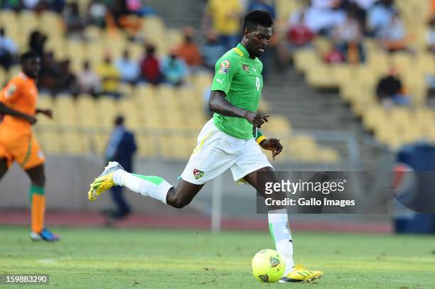 Emmanuel Adebayor of Togo in action during the 2013 Orange African Cup of Nations match between Ivory Coast and Togo at Royal Bafokeng Stadium on...