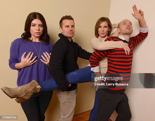 Actor Casey Wilson, director Chris Nelson, actors June Diane Raphael and Paul Scheer pose for a portrait during the 2013 Sundance Film Festival at...