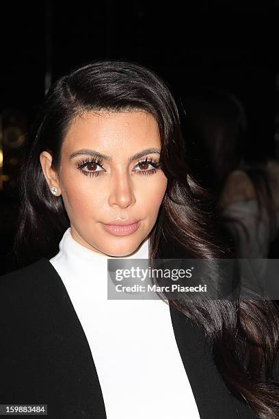 Kim Kardashian is seen leaving the 'Costes' restaurant on January 22, 2013 in Paris, France.