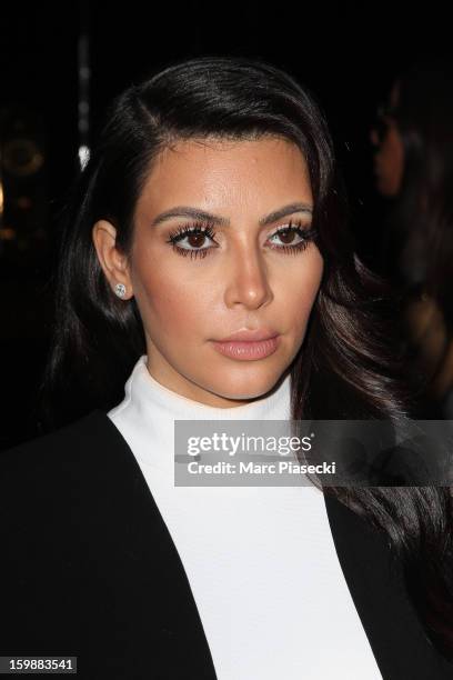 Kim Kardashian is seen leaving the 'Costes' restaurant on January 22, 2013 in Paris, France.