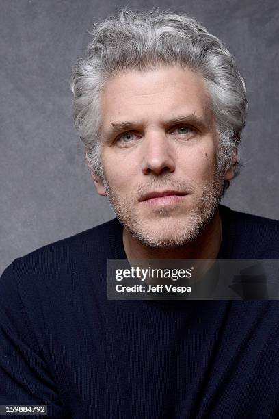 Writer David Riker poses for a portrait during the 2013 Sundance Film Festival at the WireImage Portrait Studio at Village At The Lift on January 22,...