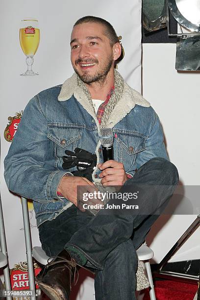 Actor Shia LaBeouf attends the Stella Artois hosted Press Junket for The Necessary Death of Charlie Countryman on January 22, 2013 in Park City, Utah.