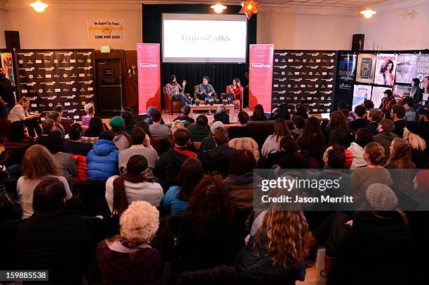 Dave Grohl. David Gordon Green and Melena Ryzik attend the Cinema Cafe Presented By Chase Sapphire Preferred at Filmmaker Lodge during 2013 Sundance...