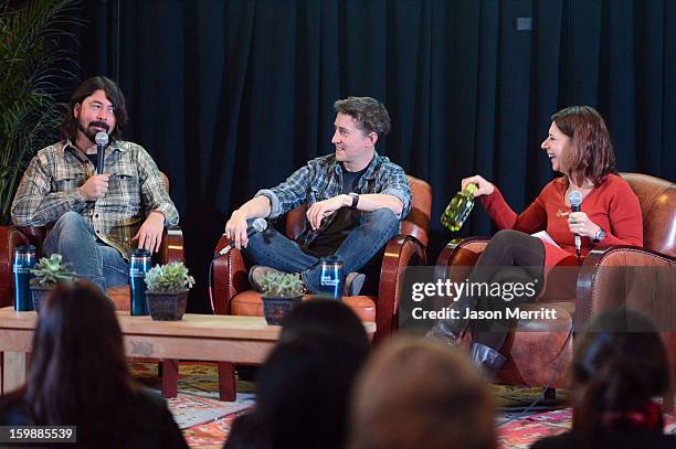 Dave Grohl. David Gordon Green and Melena Ryzik attend the Cinema Cafe Presented By Chase Sapphire Preferred at Filmmaker Lodge during 2013 Sundance...