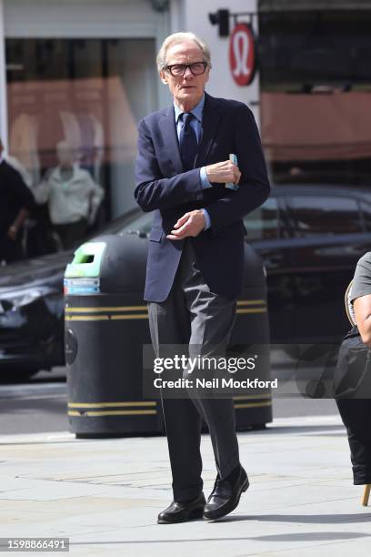 Billy Nighy having lunch in Marylebone on August 07, 2023 in London, England.