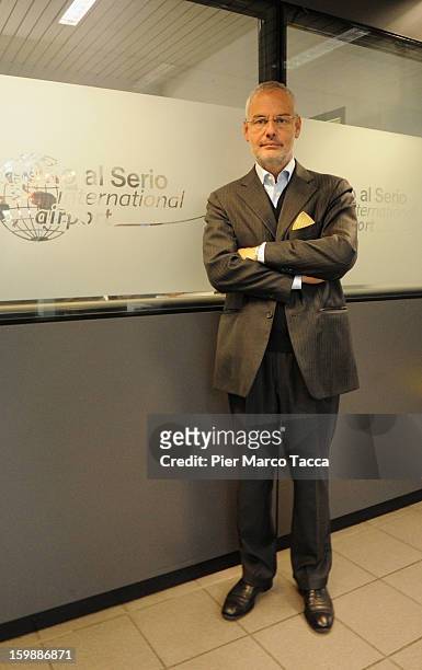 SpA General Director Andrea Mentasti poses before a press conference at Orio Al Serio Airport on January 22, 2013 in Bergamo, Italy. Ryanair is...