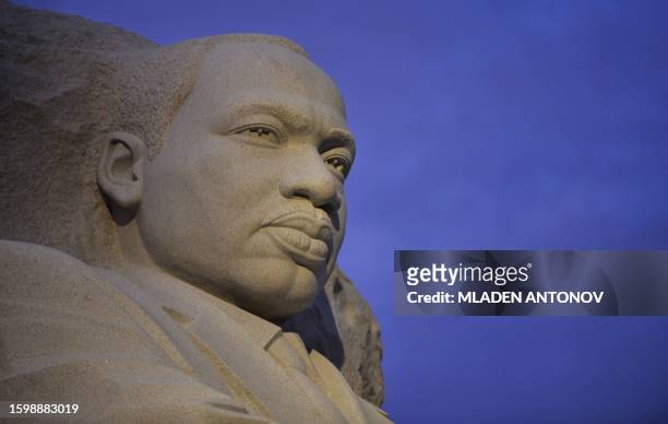 The sculpture of Martin Luther King iseen on August 20011 in Washington DC. The long-awaited dedication of a US national memorial to slain civil...