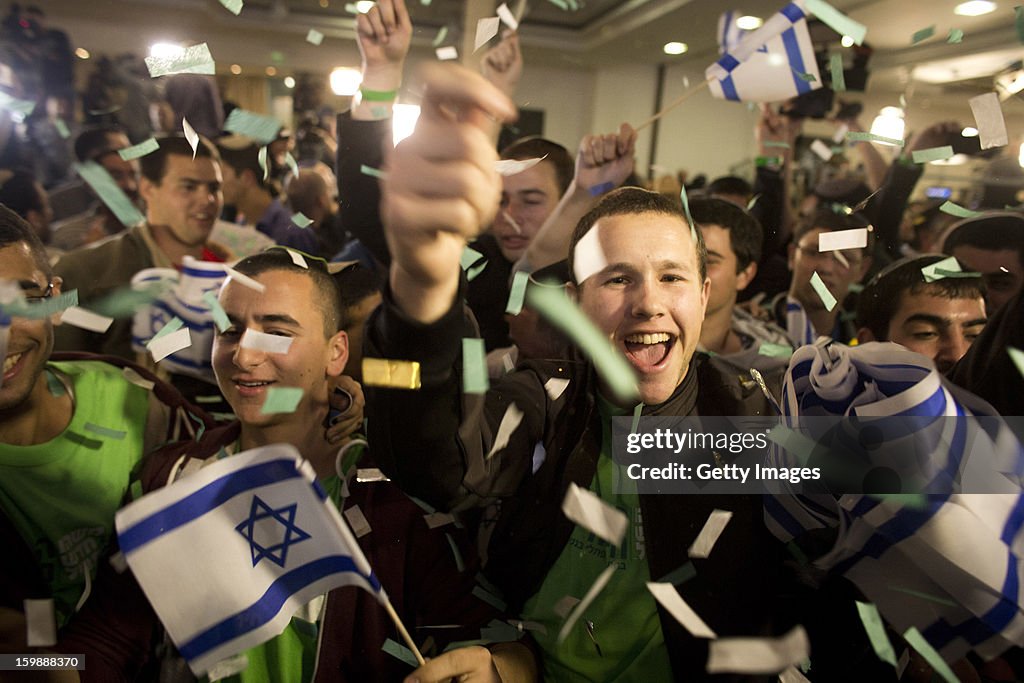 Habayit Hayehudi Party's Naftali Bennett Awaits Israel's General Election Results