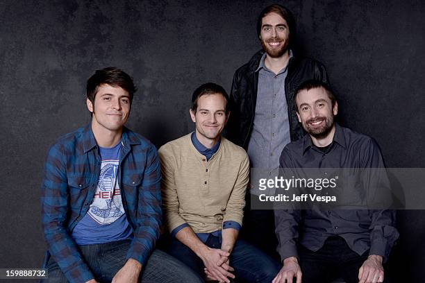 Actors Steve Hoover, Rocky Braat, writer Tyson VanSkiver, and producer Danny Yourd pose for a portrait during the 2013 Sundance Film Festival at the...