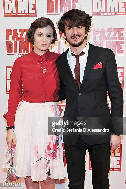 Luisa Bertoldo and Francesco Mandelli attend 'Pazze di Me' Premiere at Cinema Odeon on January 22, 2013 in Milan, Italy.