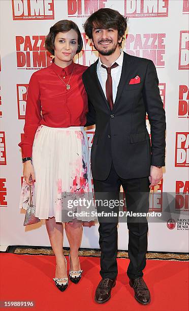 Luisa Bertoldo and Francesco Mandelli attend 'Pazze di Me' Premiere at Cinema Odeon on January 22, 2013 in Milan, Italy.