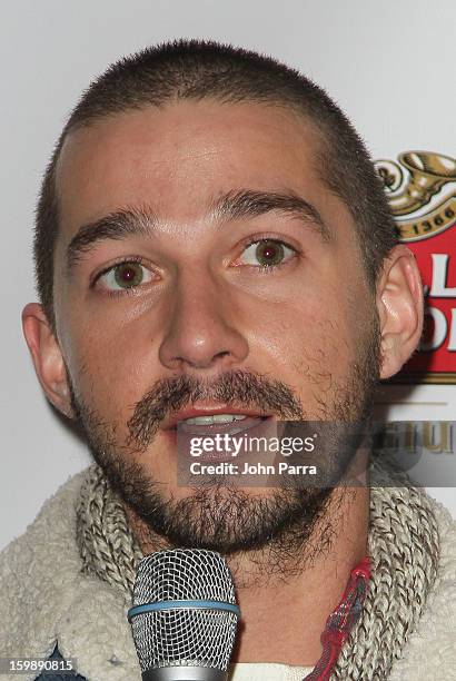 Actor Shia LaBeouf attends the Stella Artois hosted Press Junket for "The Neccessary Death of Charlie Countryman" on January 22, 2013 in Park City,...