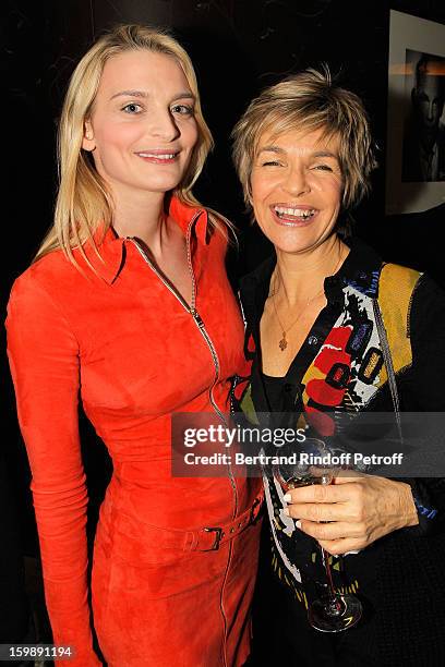 Sarah Marshall and Veronique Jannot attend 'La Petite Maison De Nicole' Inauguration Cocktail at Hotel Fouquet's Barriere on January 22, 2013 in...