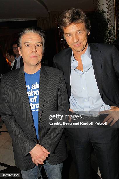 Philippe Vandel and Guy Lagache attend 'La Petite Maison De Nicole' Inauguration Cocktail at Hotel Fouquet's Barriere on January 22, 2013 in Paris,...