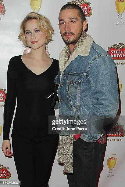 Actors Evan Rachel Wood and Shia LaBeouf attend the Stella Artois hosted Press Junket for "The Neccessary Death of Charlie Countryman" on January 22,...