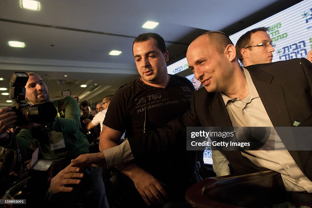 Habayit Hayehudi Party's Naftali Bennett Awaits Israel's General Election Results