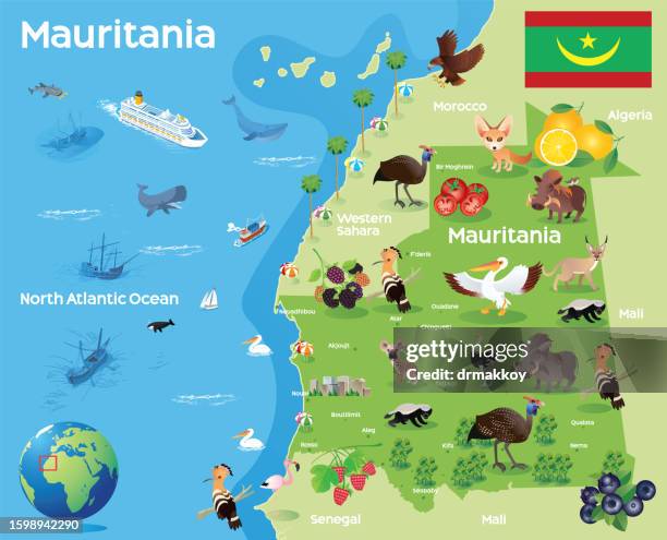mauritania map - mauritania stock illustrations