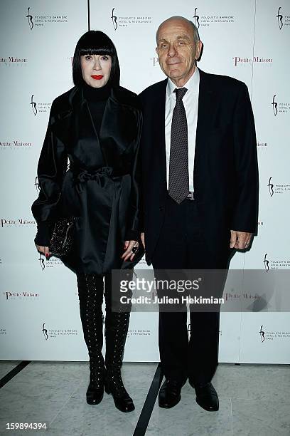 Chantal Thomass and her husband attend 'La Petite Maison De Nicole' Inauguration Photocall at Hotel Fouquet's Barriere on January 22, 2013 in Paris,...