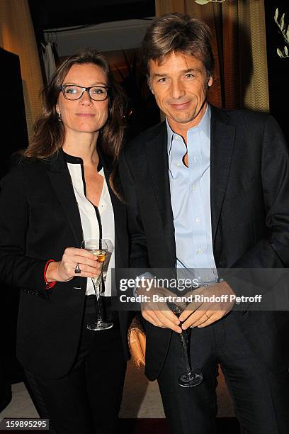 Guy Lagache and guest attend 'La Petite Maison De Nicole' Inauguration Cocktail at Hotel Fouquet's Barriere on January 22, 2013 in Paris, France.