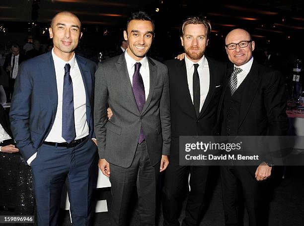 Roberto Di Matteo, Abdulaziz Turki Al Faisal, Ewan McGregor and IWC Schaffhausen CEO Georges Kern attend the IWC Schaffhausen Race Night event during...