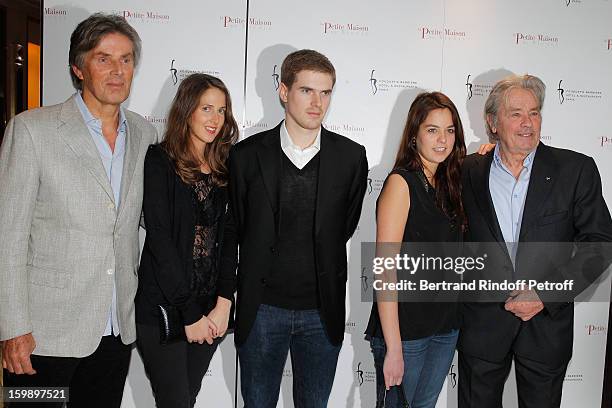 Dominique Desseigne, his children Joy and Alexandre, Anouchka Delon and her father Alain Delon attend 'La Petite Maison De Nicole' Inauguration...