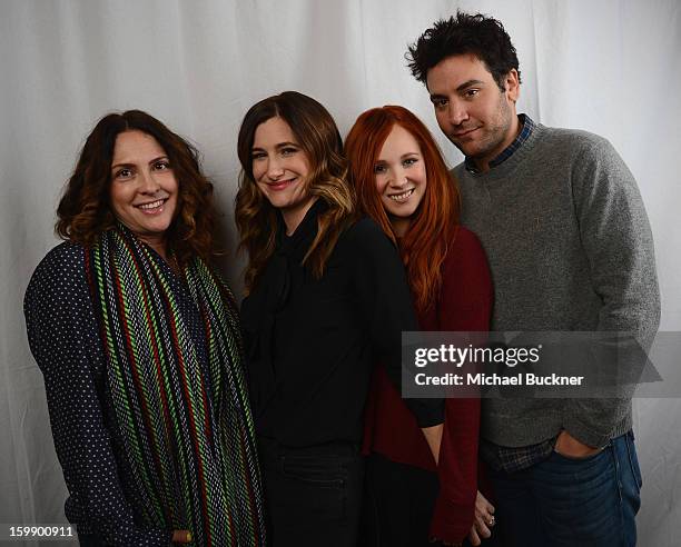 Afternoon Delight" producer Jill Soloway, Kathryn Hahn, Juno Temple and Josh Radnor pose for a portrait at the Photo Studio for MSN Wonderwall at...