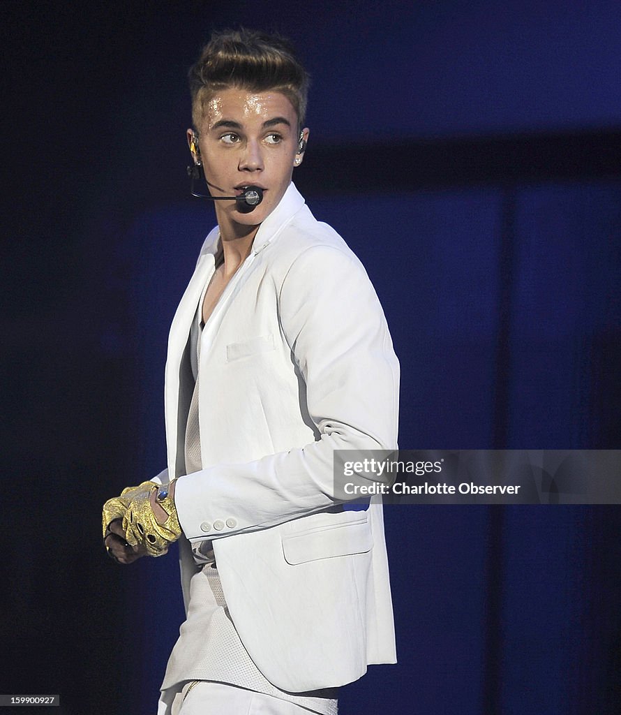 Justin Bieber performs in Charlotte