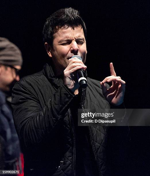 Jordan Knight of New Kids on the Block performs during the Package Tour Special Announcement at Irving Plaza on January 22, 2013 in New York City.