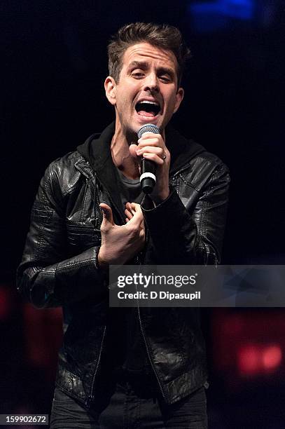 Joey McIntyre of New Kids on the Block performs during the Package Tour Special Announcement at Irving Plaza on January 22, 2013 in New York City.