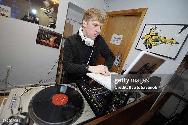 Josh Madden dj's during Sebago and Linkin Park's launch of their collaboration at Reed Space NYC on January 22, 2013 in New York City.