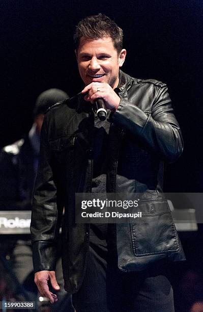 Nick Lachey of 98 Degrees attends the Package Tour Special Announcementat Irving Plaza on January 22, 2013 in New York City.