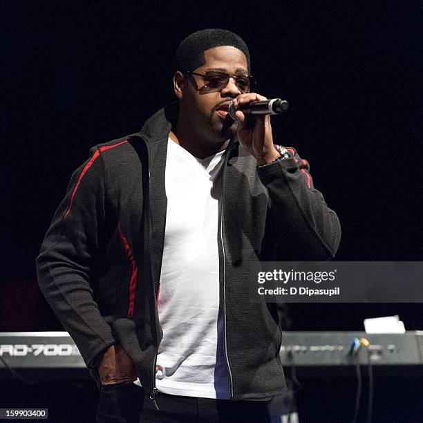 Nathan Morris of Boyz II Men performs during the Package Tour Special Announcementat Irving Plaza on January 22, 2013 in New York City.
