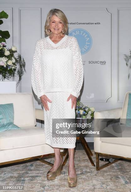 Martha Stewart poses during a keynote conversation at Magic, Project and Sourcing at Magic Las Vegas at the Las Vegas Convention Center on August 07,...