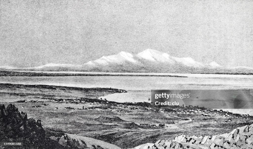 Mt. Olympus, in the foreground the eastern suburb of Thessaloniki